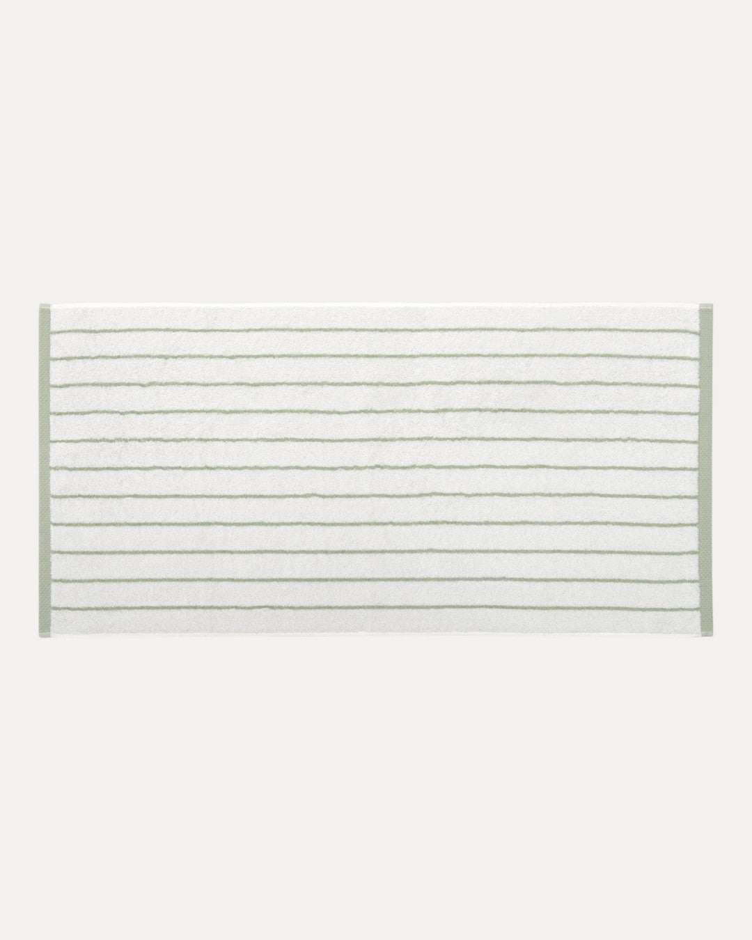 Green Striped Bath Towel, 100% Cotton 500 g/m²