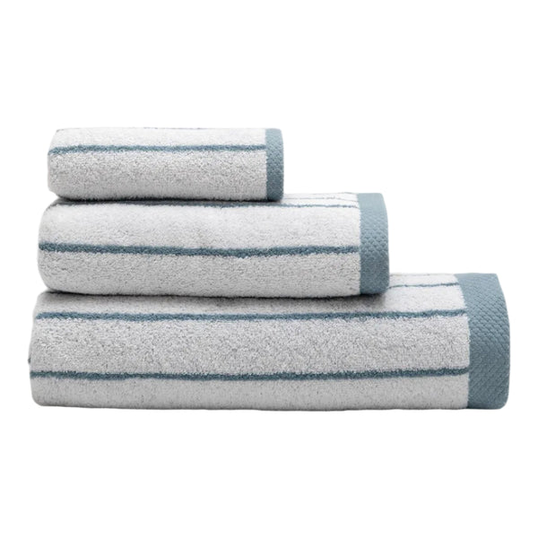 Blue Striped Bath Towel, 100% Cotton 500 g/m²