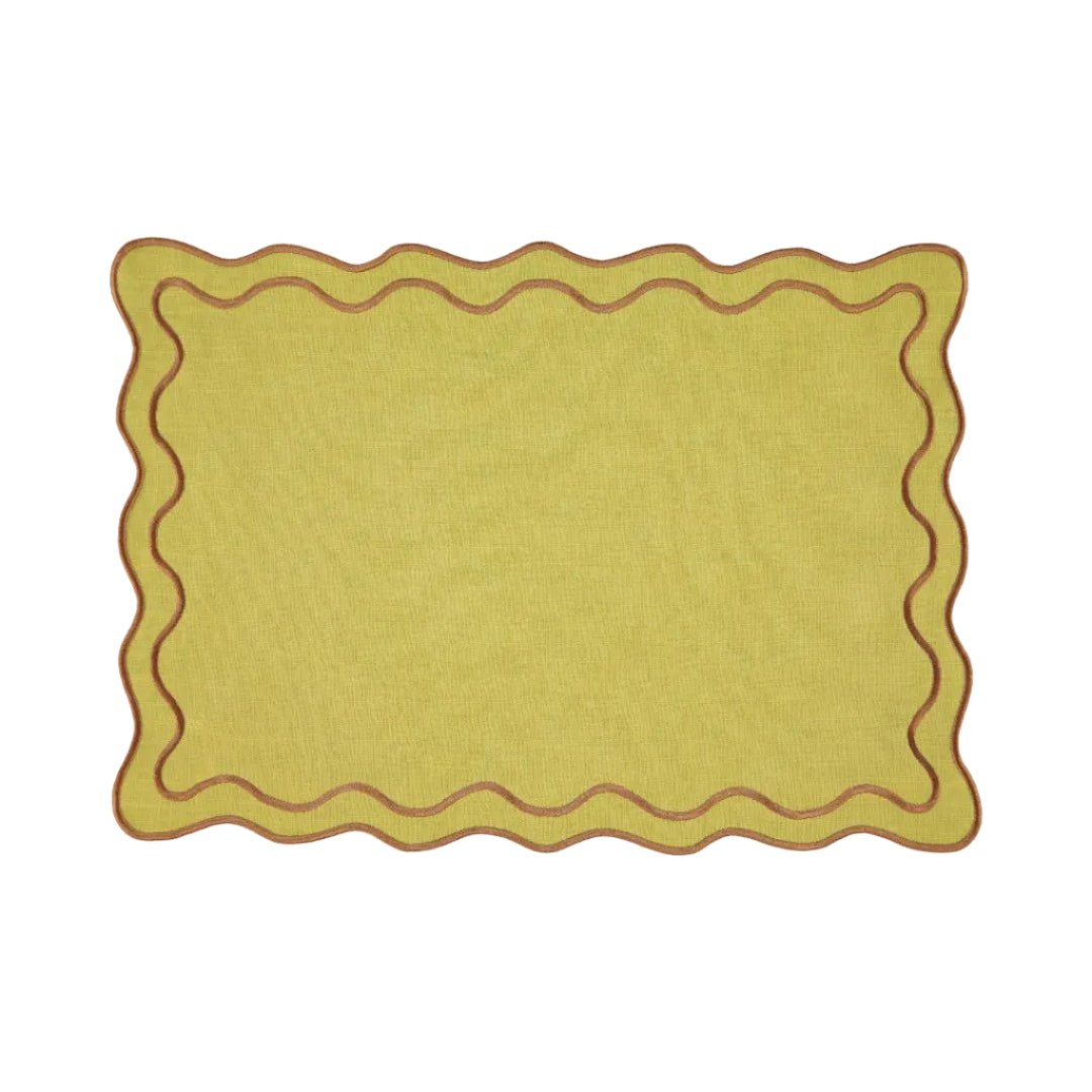 Placemat Beja, Green with Brown