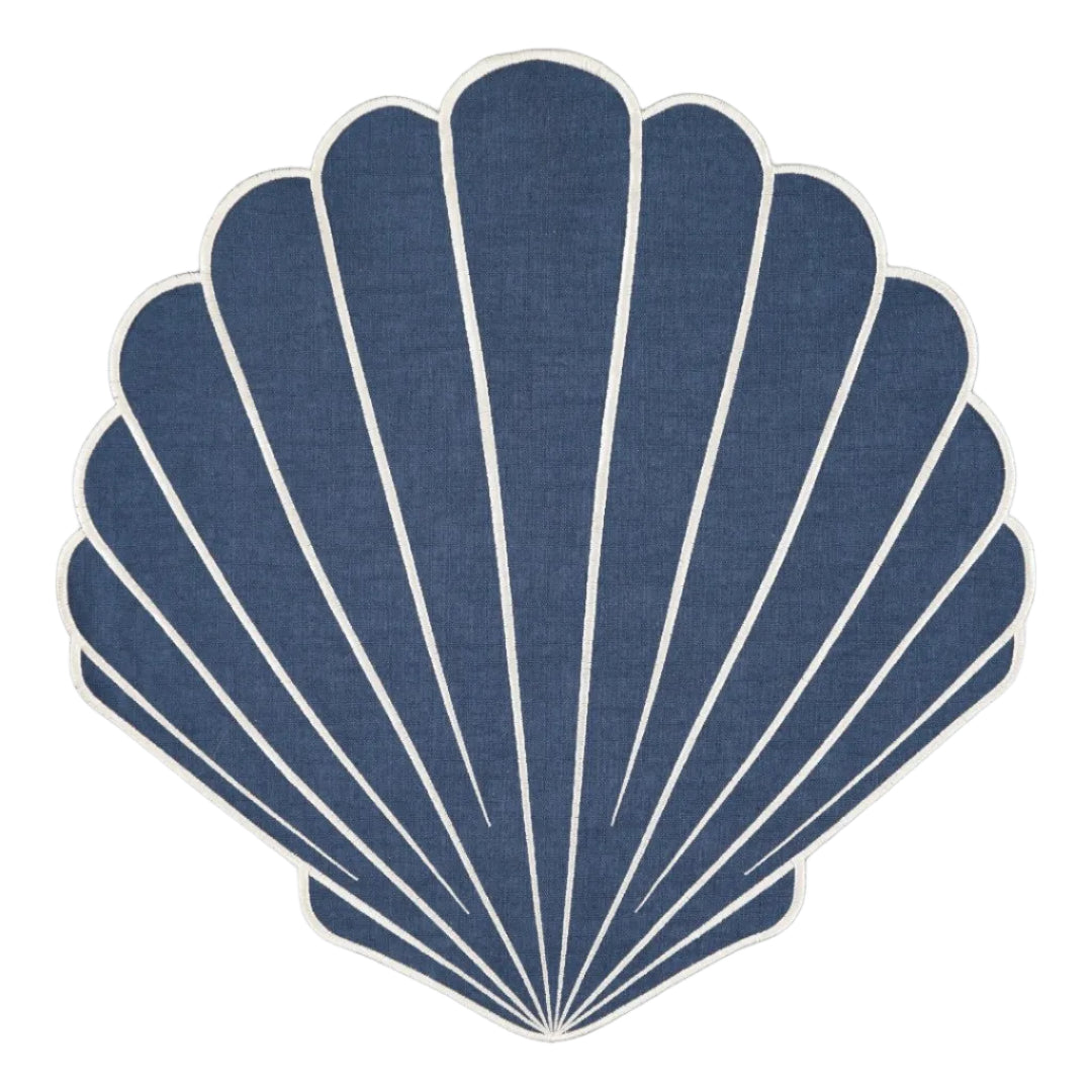 Placemat Concha, Blue with White