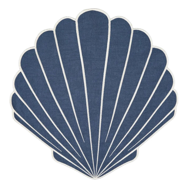 Placemat Concha, Blue with White