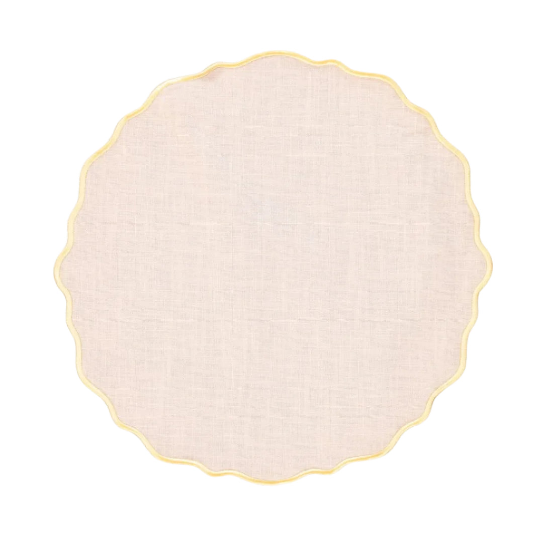 Placemat Lima, Pastel Pink with Yellow