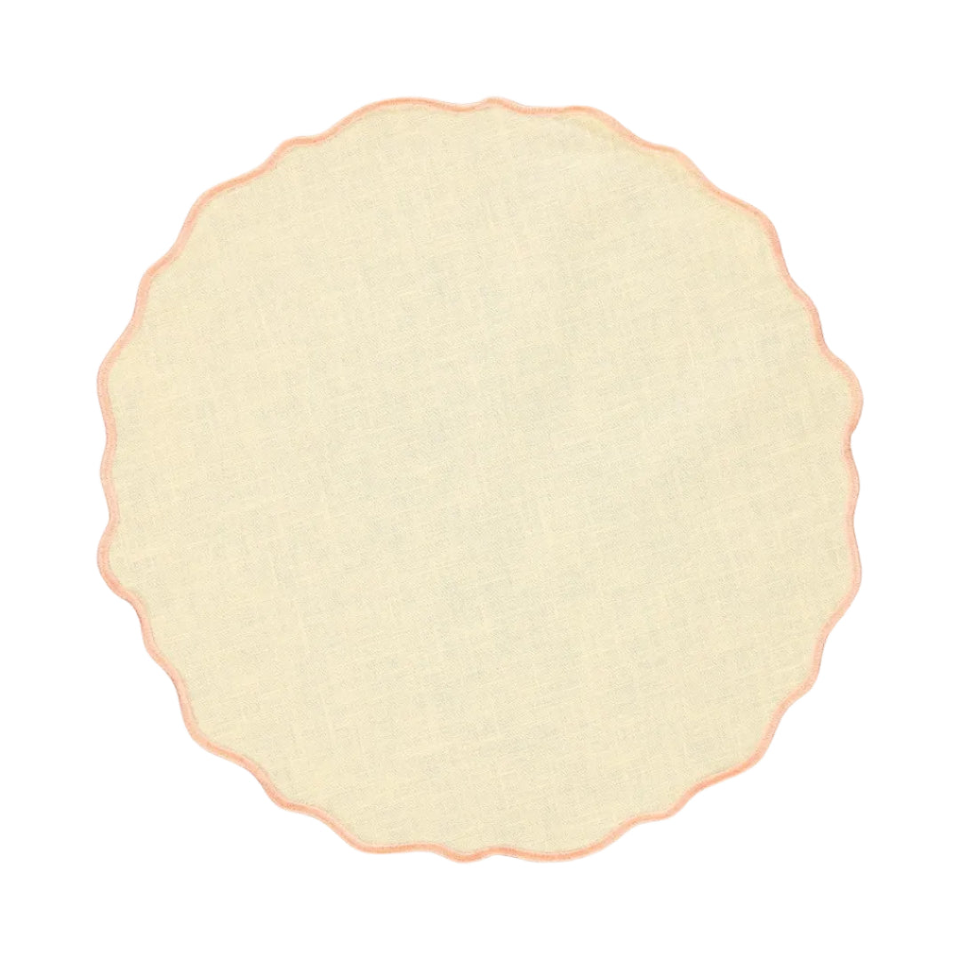 Placemat Lima, Pastel Yellow with Pink