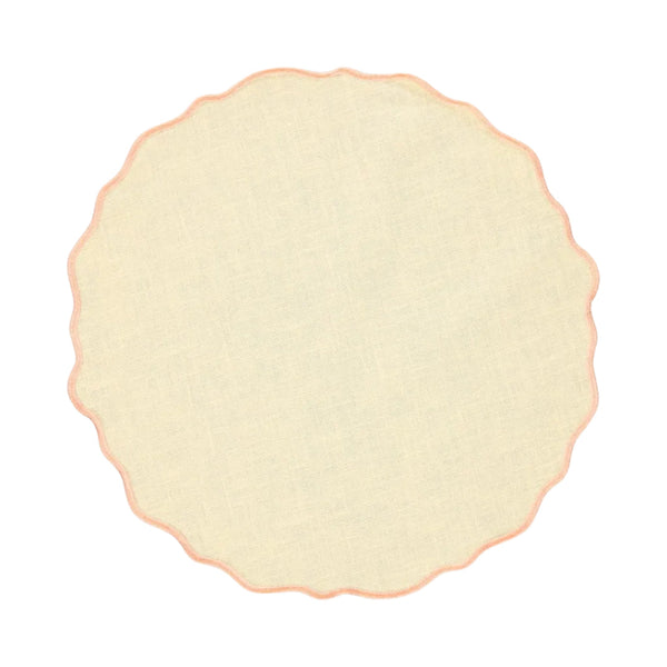 Placemat Lima, Pastel Yellow with Pink