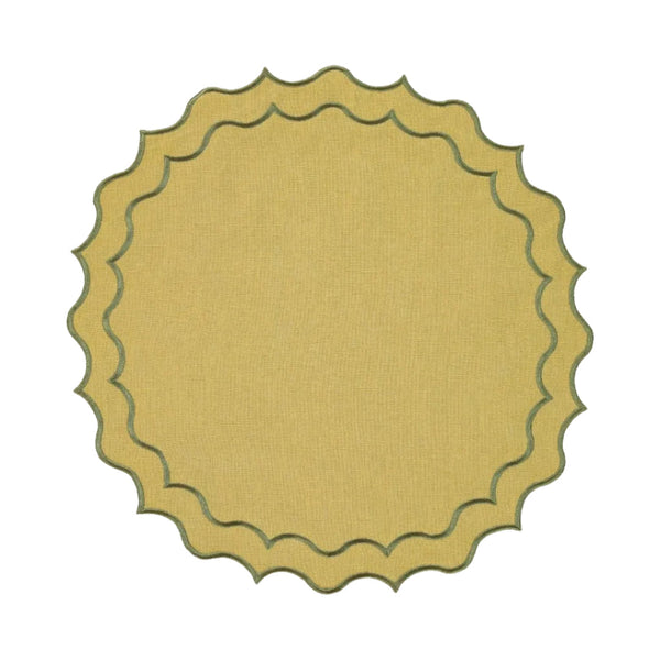 Placemat Navy, Green with Green