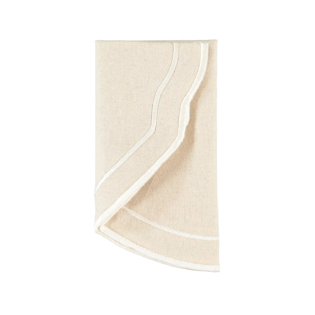 Napkin Lune, Beige with White