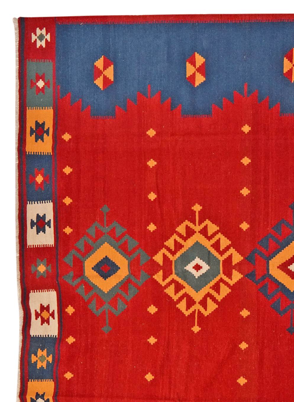 Kelim Gashgai — Handmade, 305x399 cm, Red, 100% Virgin Wool | View 3