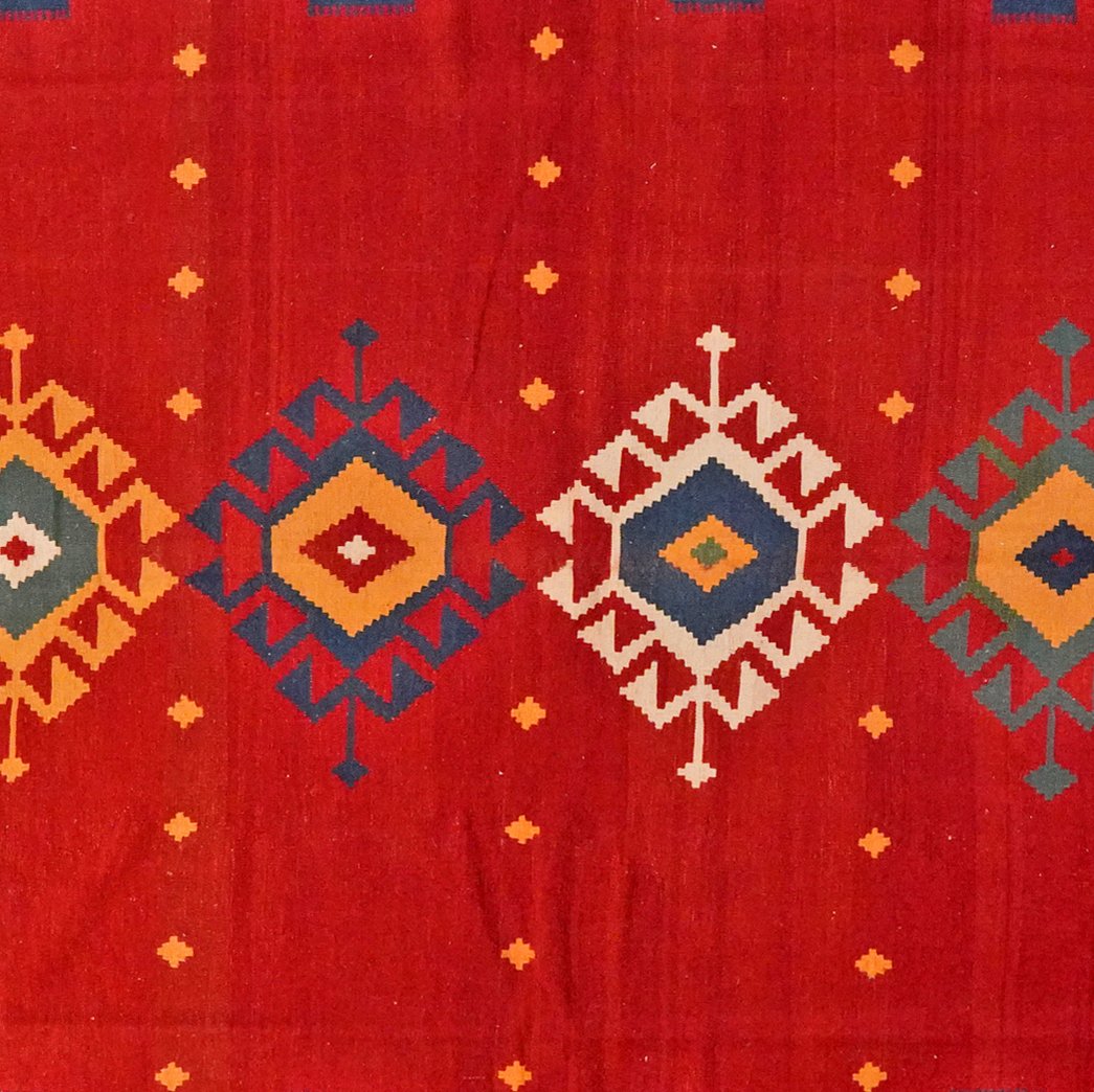 Kelim Gashgai — Handmade, 305x399 cm, Red, 100% Virgin Wool | View 4