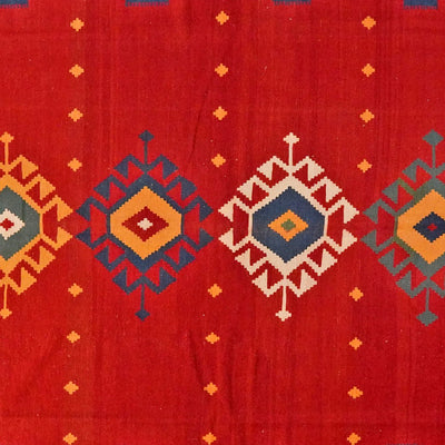 Kelim Gashgai — Handmade, 305x399 cm, Red, 100% Virgin Wool | View 4