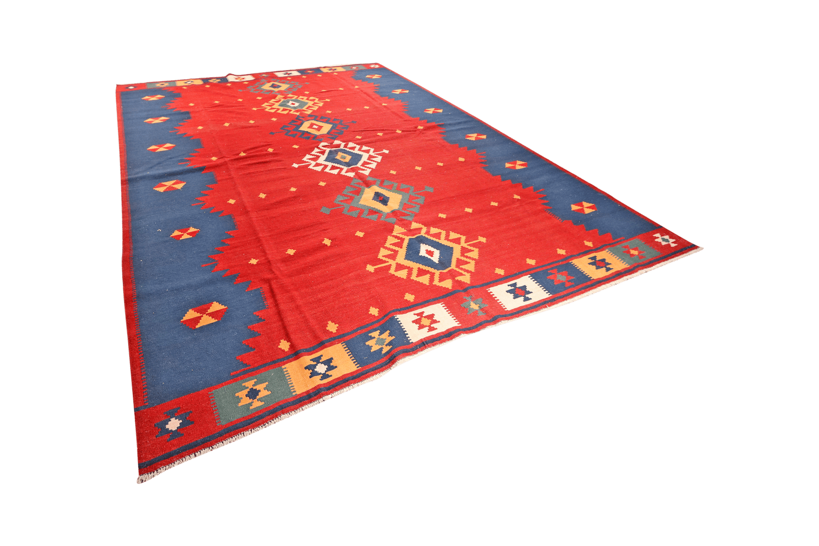 Kelim Gashgai — Handmade, 305x399 cm, Red, 100% Virgin Wool | View 5