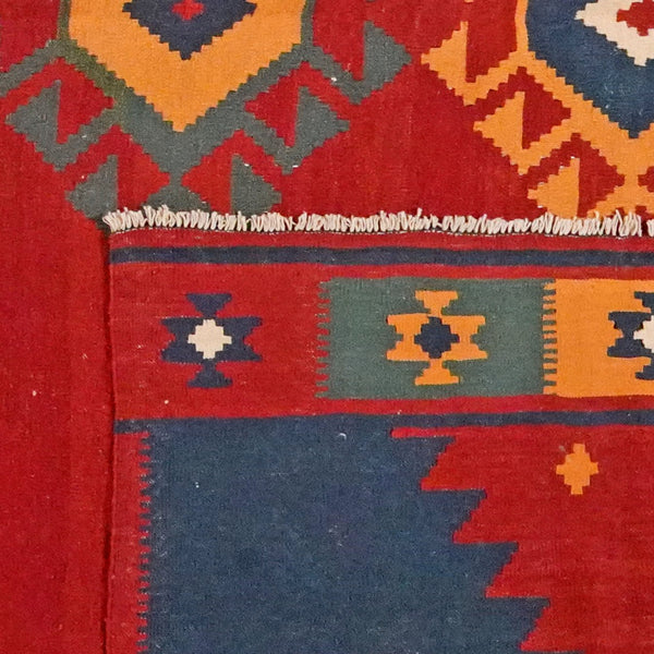 Kelim Gashgai — Handmade, 305x399 cm, Red, 100% Virgin Wool | View 6