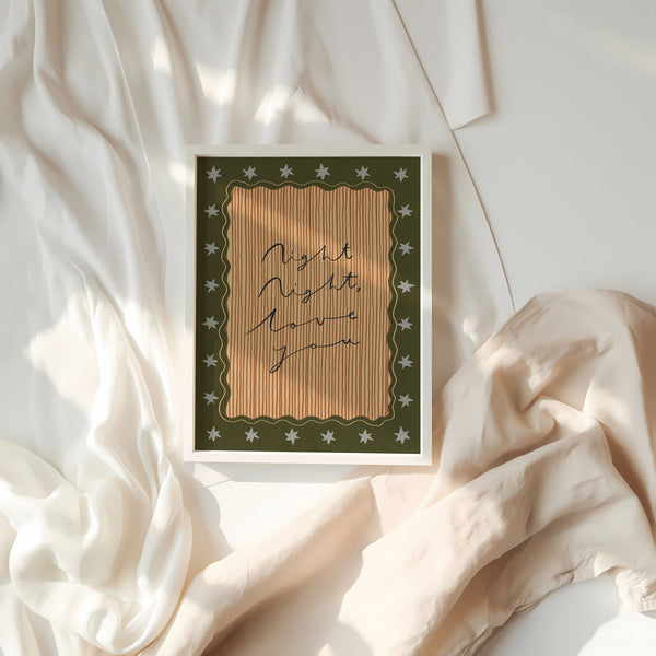 Night Night Love You | Nursery Print | UNFRAMED