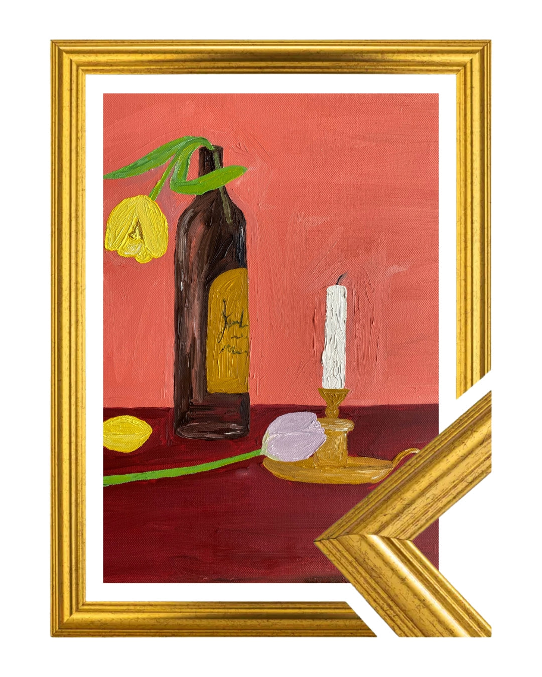 Candles, Wine and Flowers Fine Art Print