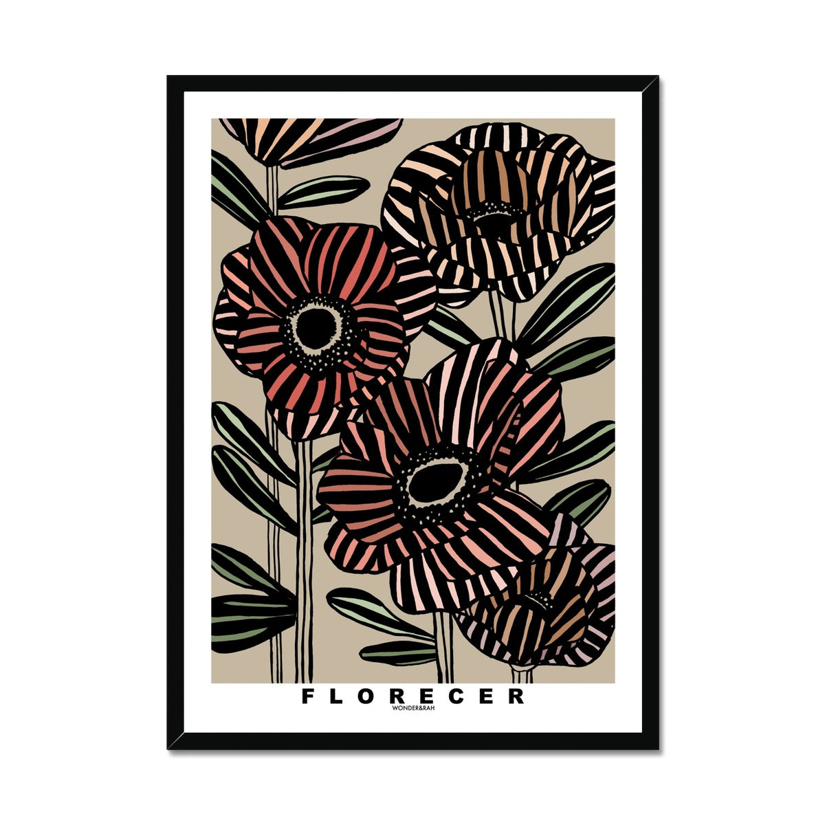 Taupe Florecer Floral Print
