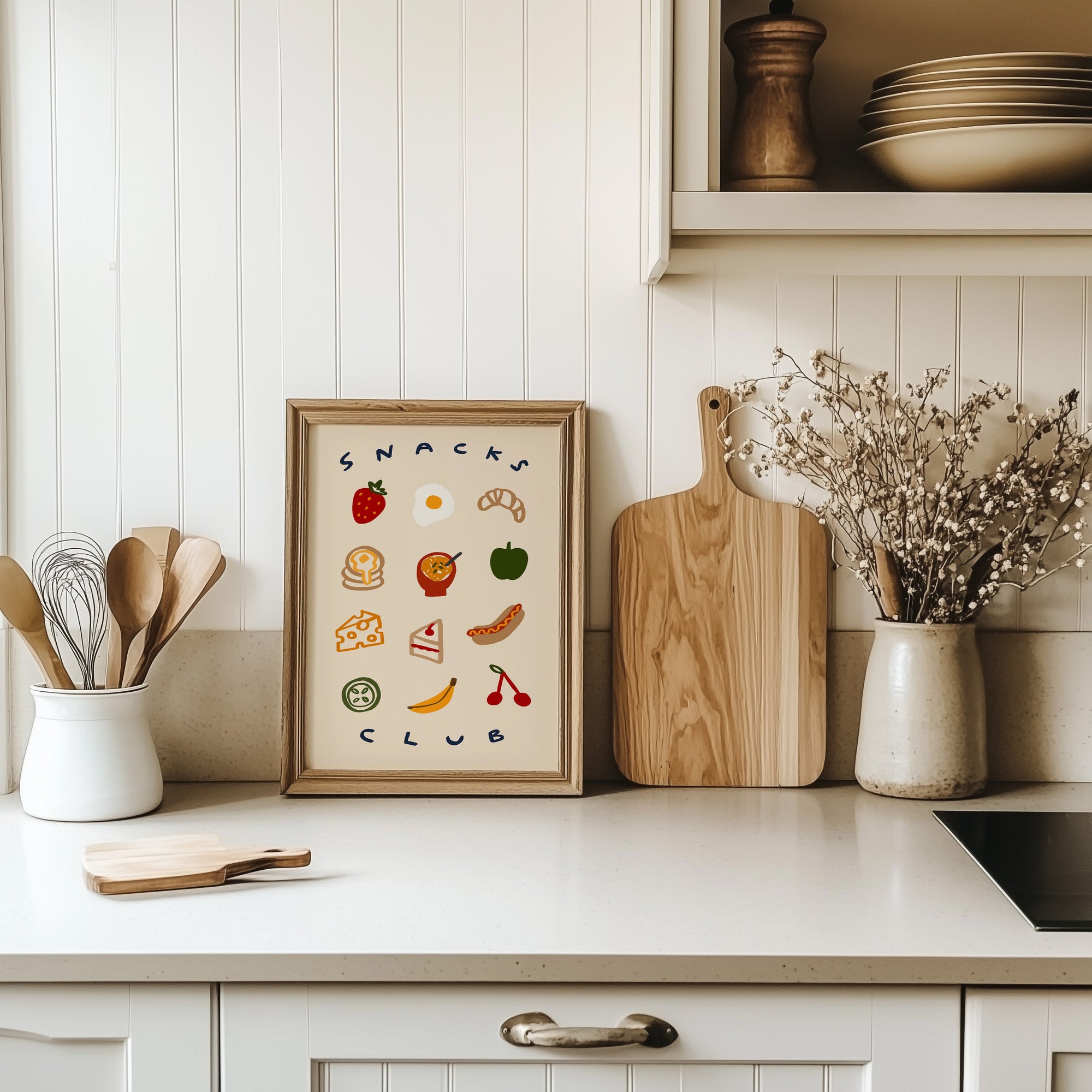 Snacks Club | Foodie Print | UNFRAMED