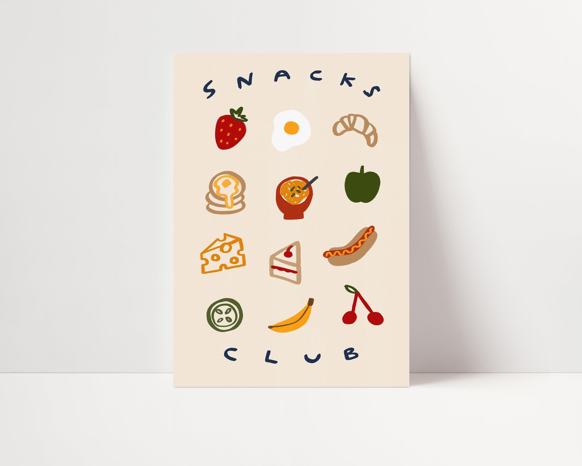 Snacks Club | Foodie Print | UNFRAMED