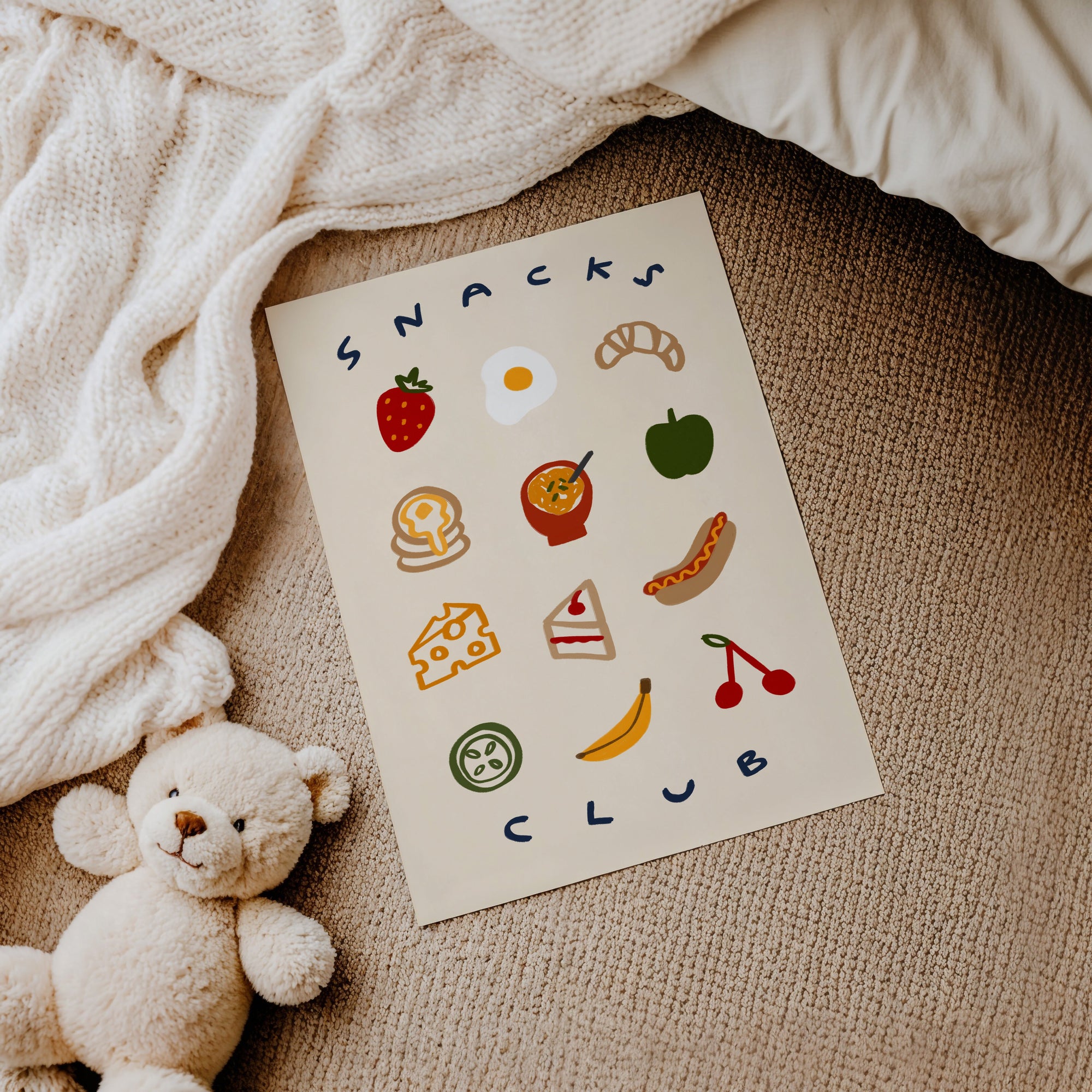 Snacks Club | Foodie Print | UNFRAMED
