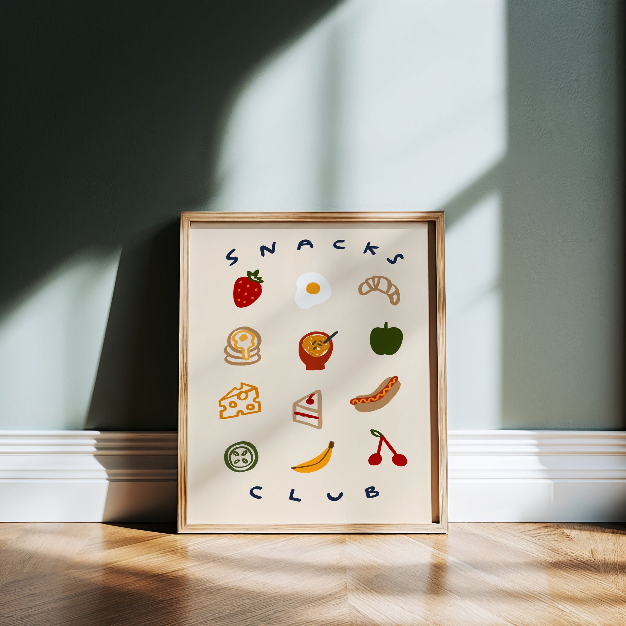 Snacks Club | Foodie Print | UNFRAMED