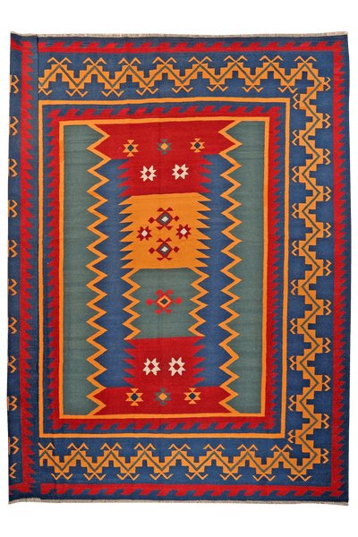 Kelim Gashgai — Handmade, 325x399 cm, Multicolor, 100% Virgin Wool | Main view