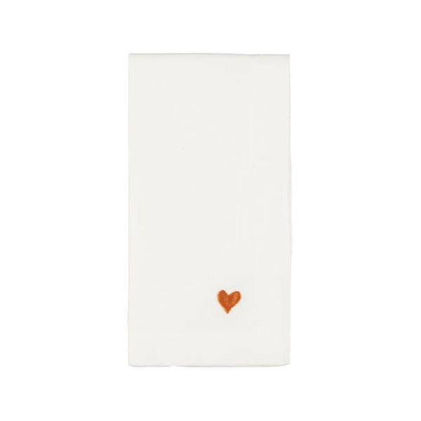 Orange Heart-Hem Napkin
