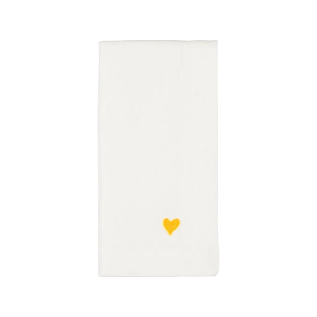 Yellow Heart-Hem Napkin