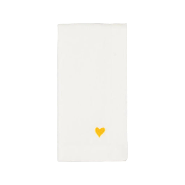 Yellow Heart-Hem Napkin