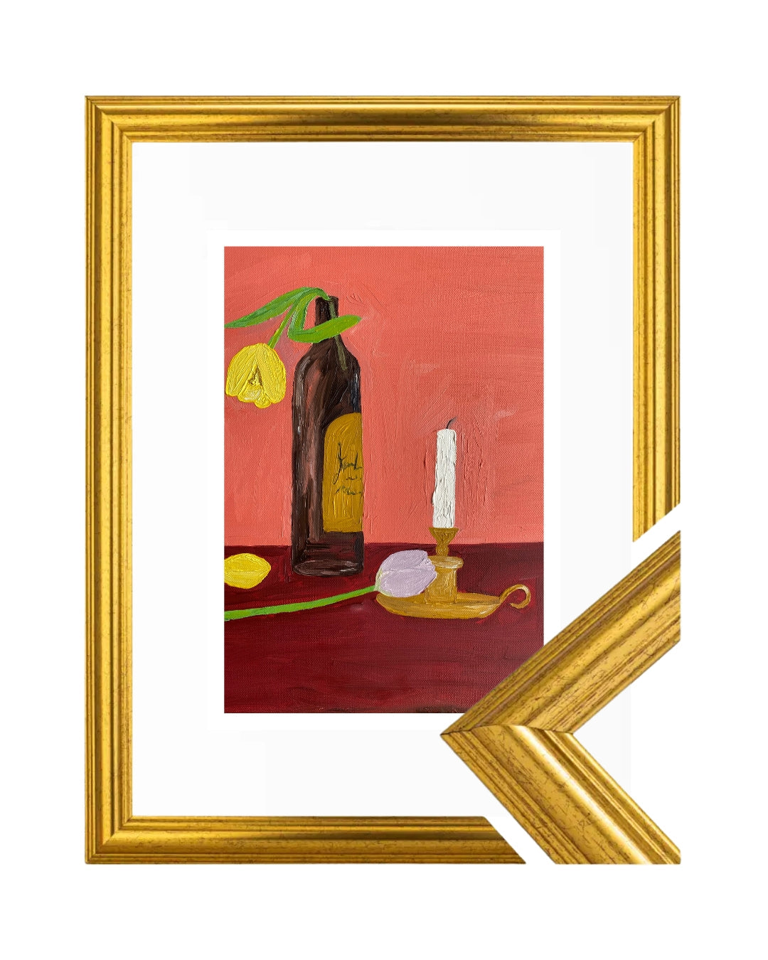 Candles, Wine and Flowers Fine Art Print