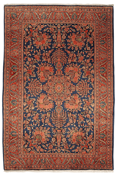 Ekbatan — Hand-knotted, 197x293 cm, Blue, 100% Virgin Wool | Main view
