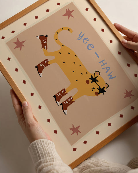 Yee-Haw | Cowboy Cheetah Print | UNFRAMED