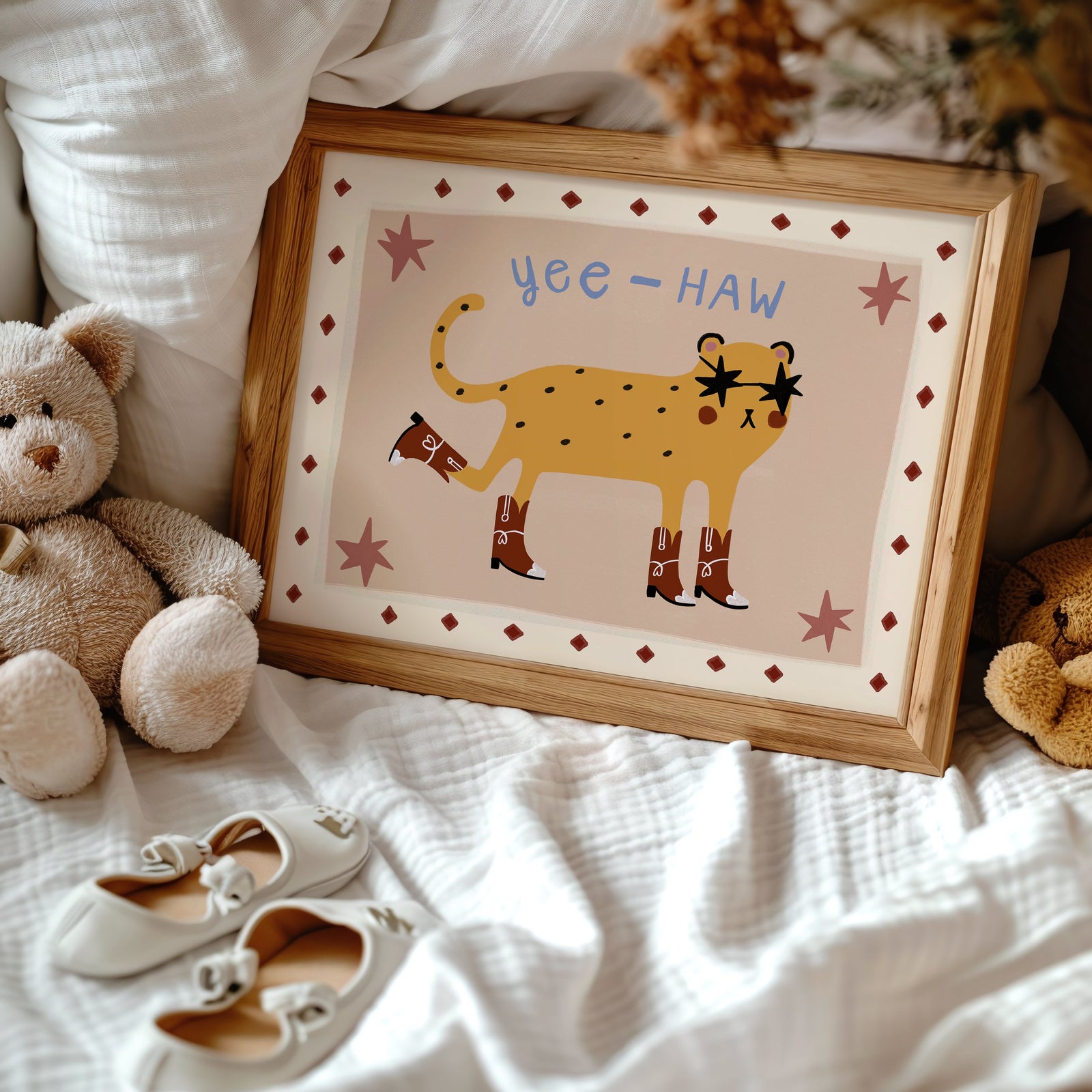 Yee-Haw | Cowboy Cheetah Print | UNFRAMED