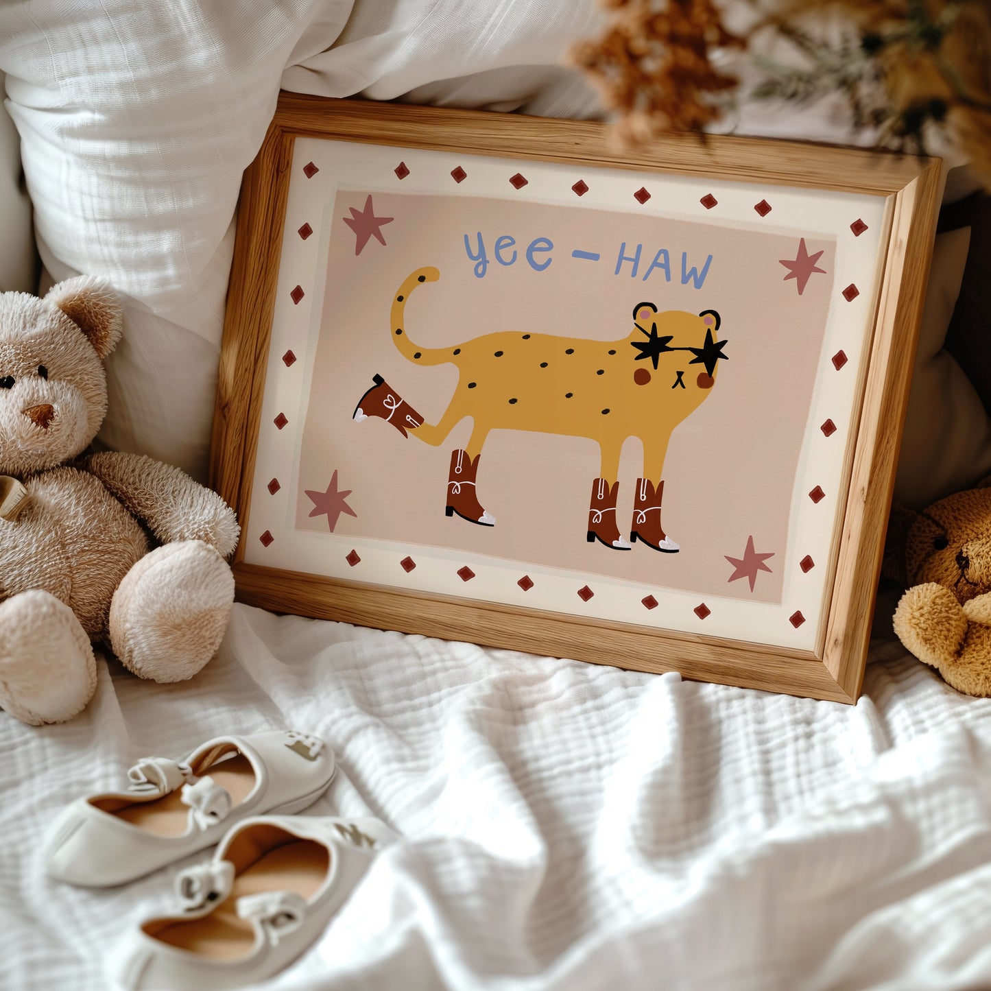 Yee-Haw | Cowboy Cheetah Print | UNFRAMED