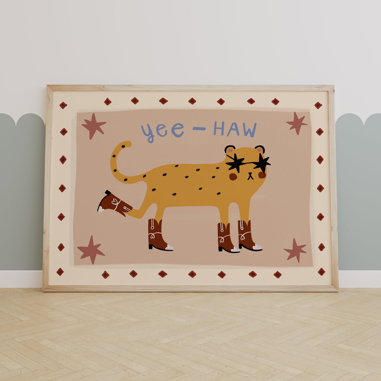 Yee-Haw | Cowboy Cheetah Print | UNFRAMED