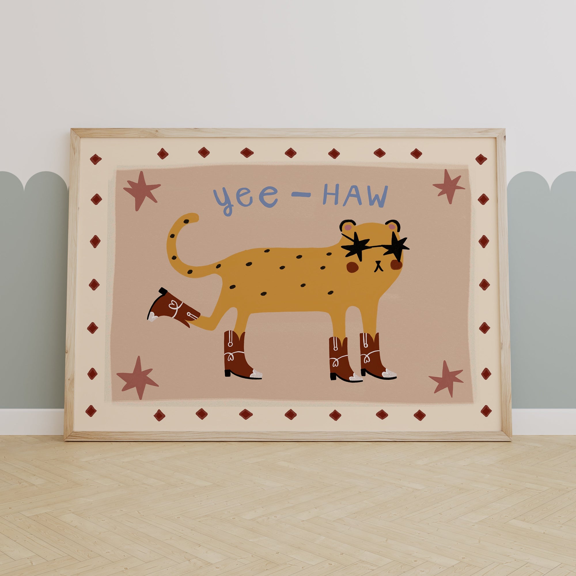 Yee-Haw | Cowboy Cheetah Print | UNFRAMED