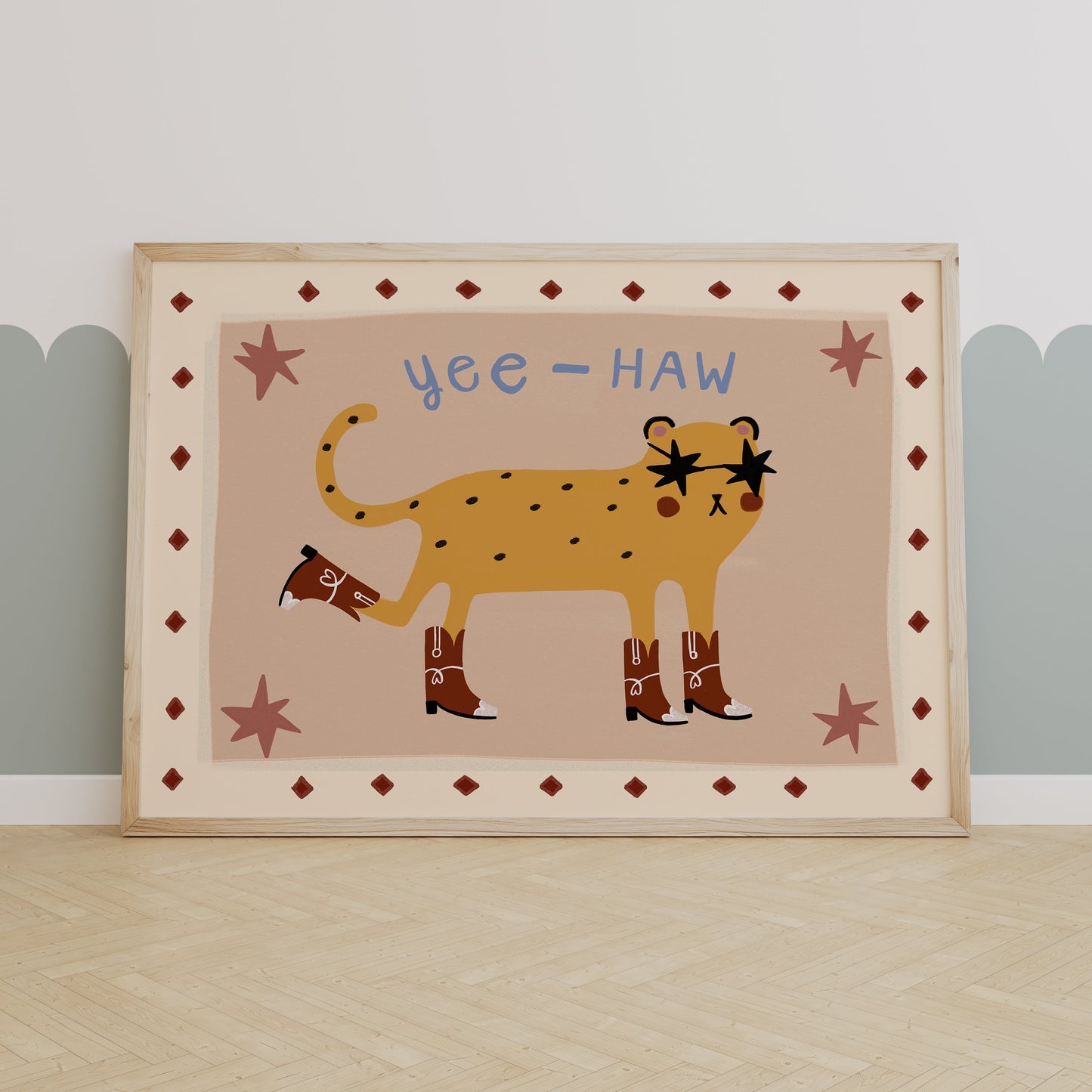 Yee-Haw | Cowboy Cheetah Print | UNFRAMED