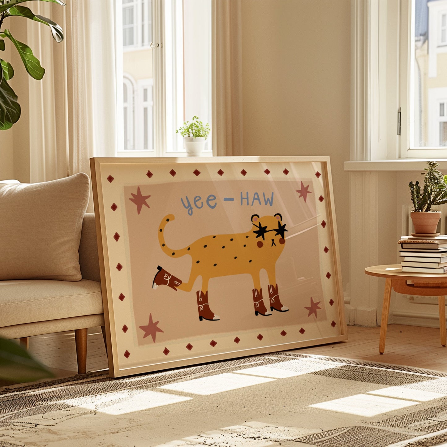 Yee-Haw | Cowboy Cheetah Print | UNFRAMED