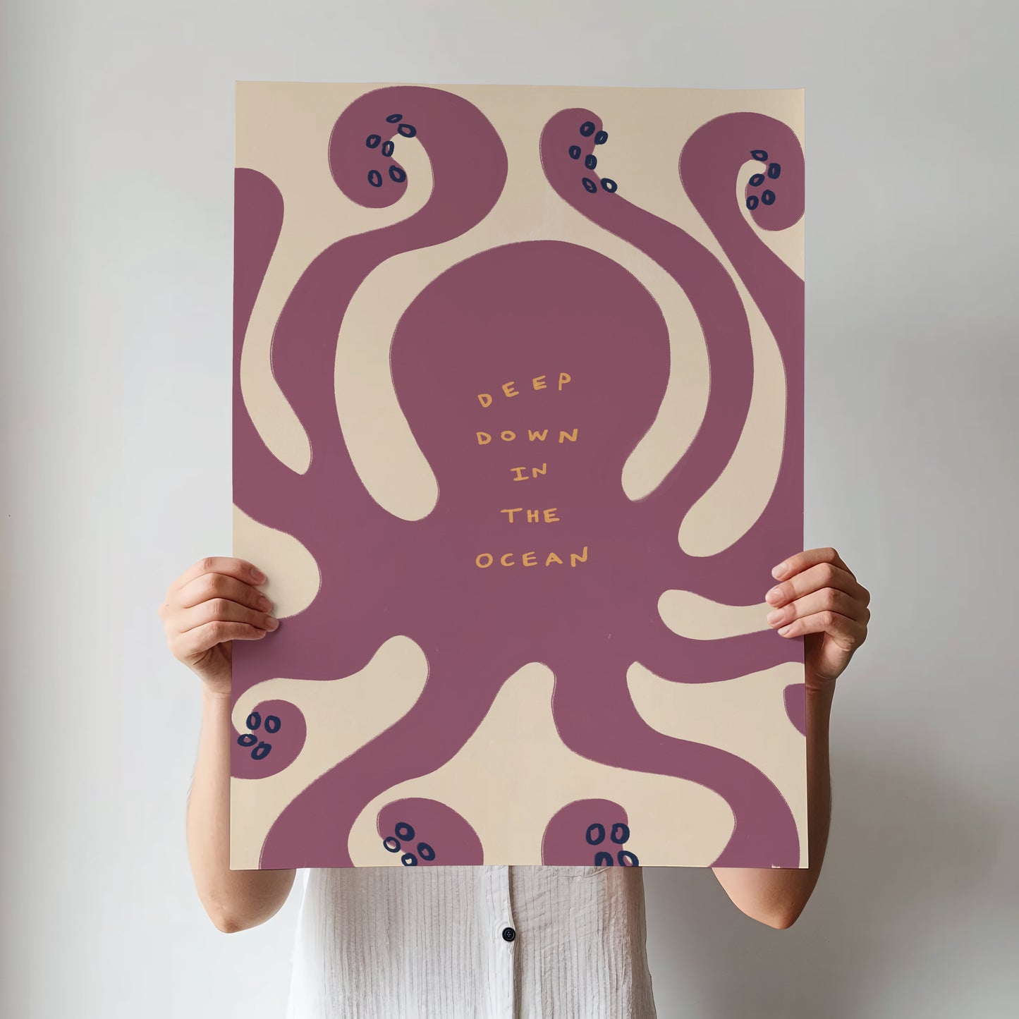 Deep Down In The Ocean | Nursery Octopus Print | UNFRAMED
