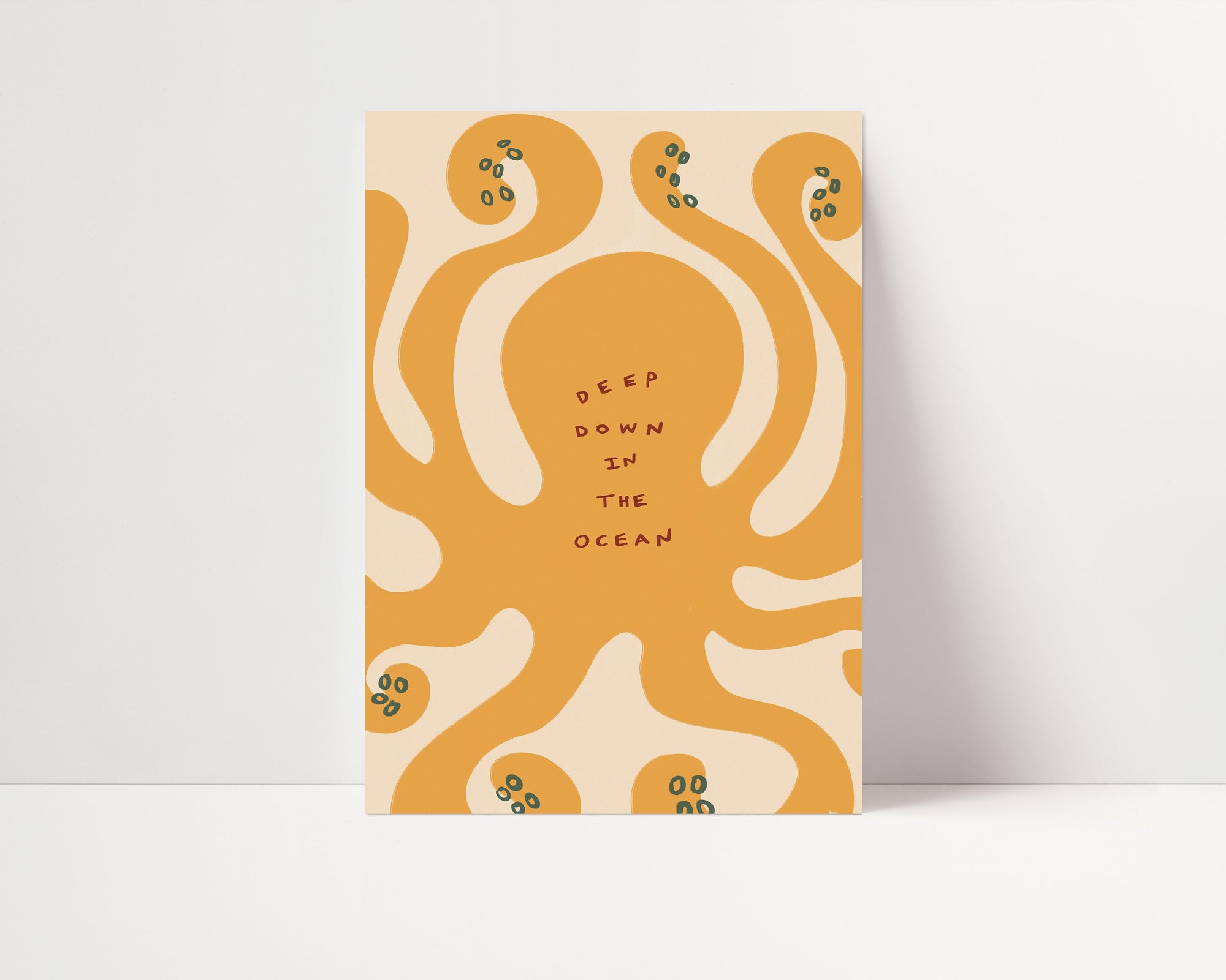 Deep Down In The Ocean | Nursery Octopus Print | UNFRAMED