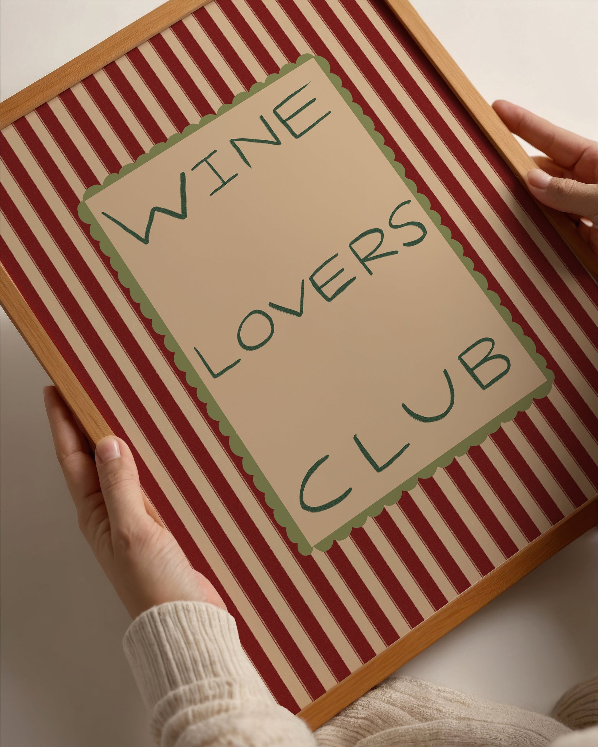 Wine Lovers Club | Stripes Print | UNFRAMED