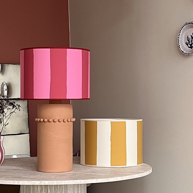 Pink & Red Stripe Lampshade