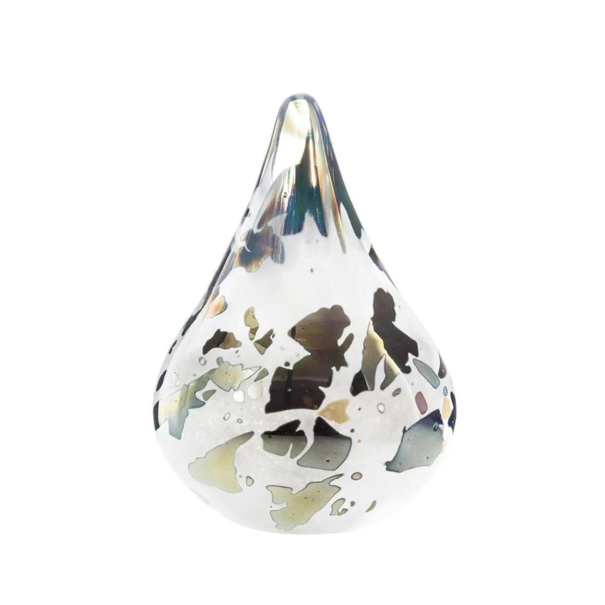 "White Rainbow Drop" Paperweight