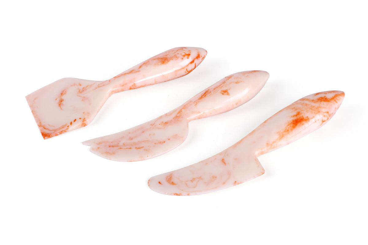 Resin Cheese Knife Set, Pink 6 Inches Set of 3 - Casa Amarosa