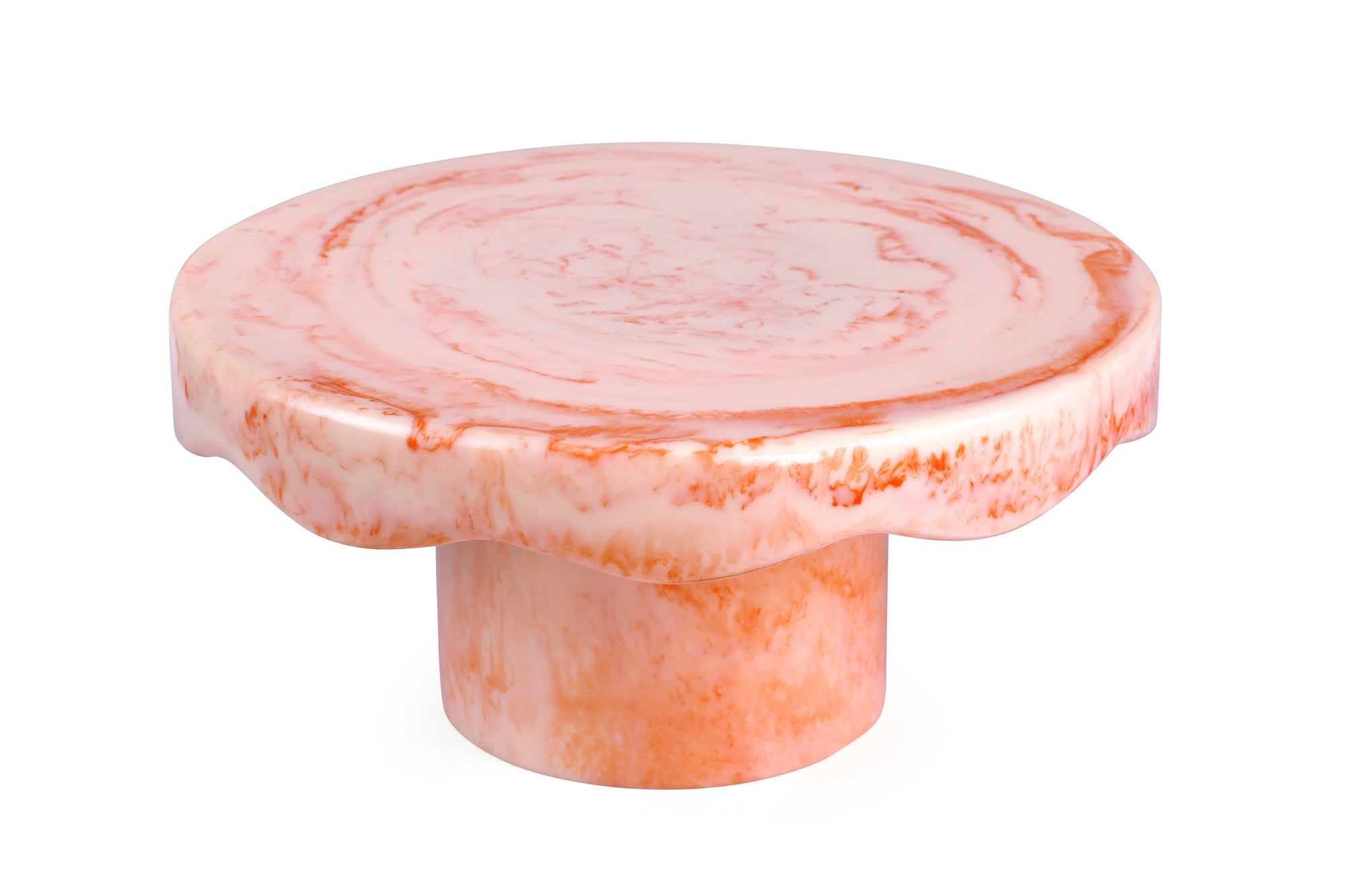 Scallop Resin Cake Stand, Pink- 9.5x4.5 Inches