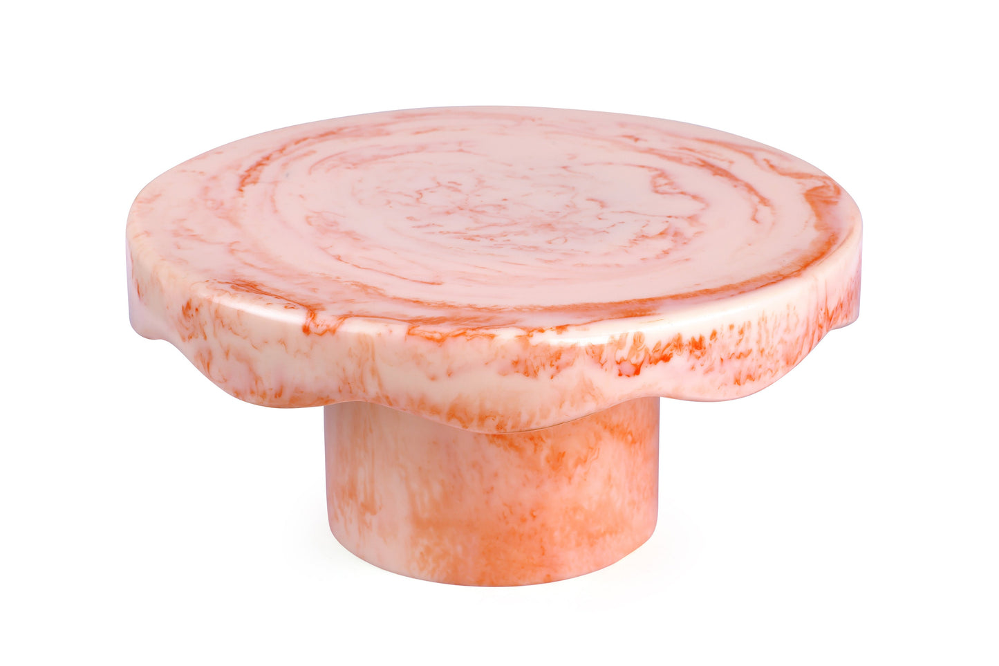 Scallop Resin Cake Stand, Pink- 9.5x4.5 Inches