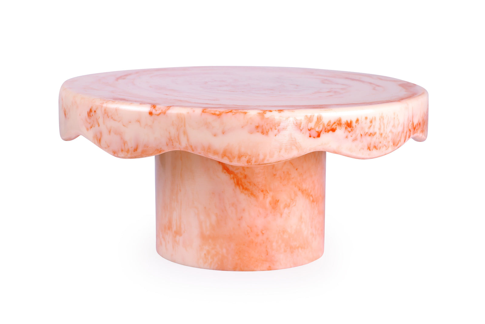 Scallop Resin Cake Stand, Pink- 9.5x4.5 Inches
