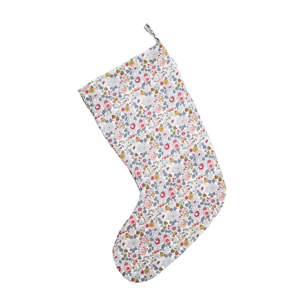 Christmas Stocking made with Liberty Fabric BETSY GREY
