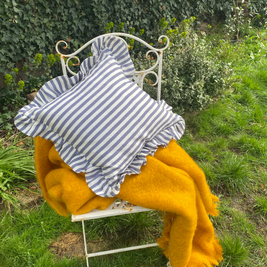 Folkstone Blue Candy Stripe Cushion Cover