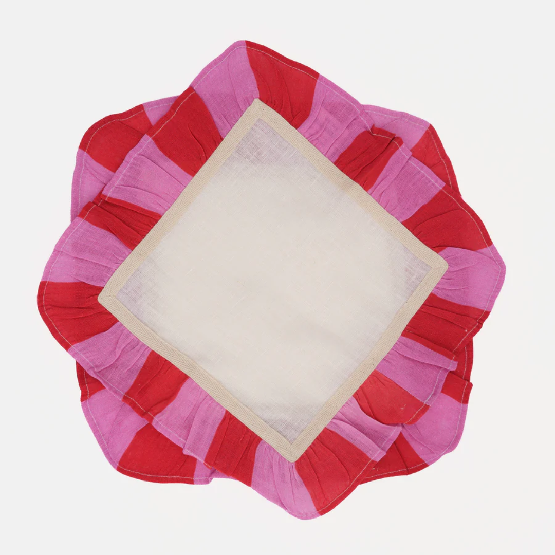 Cerise & Fuchsia Wide Stripe - Set of 2 Napkins