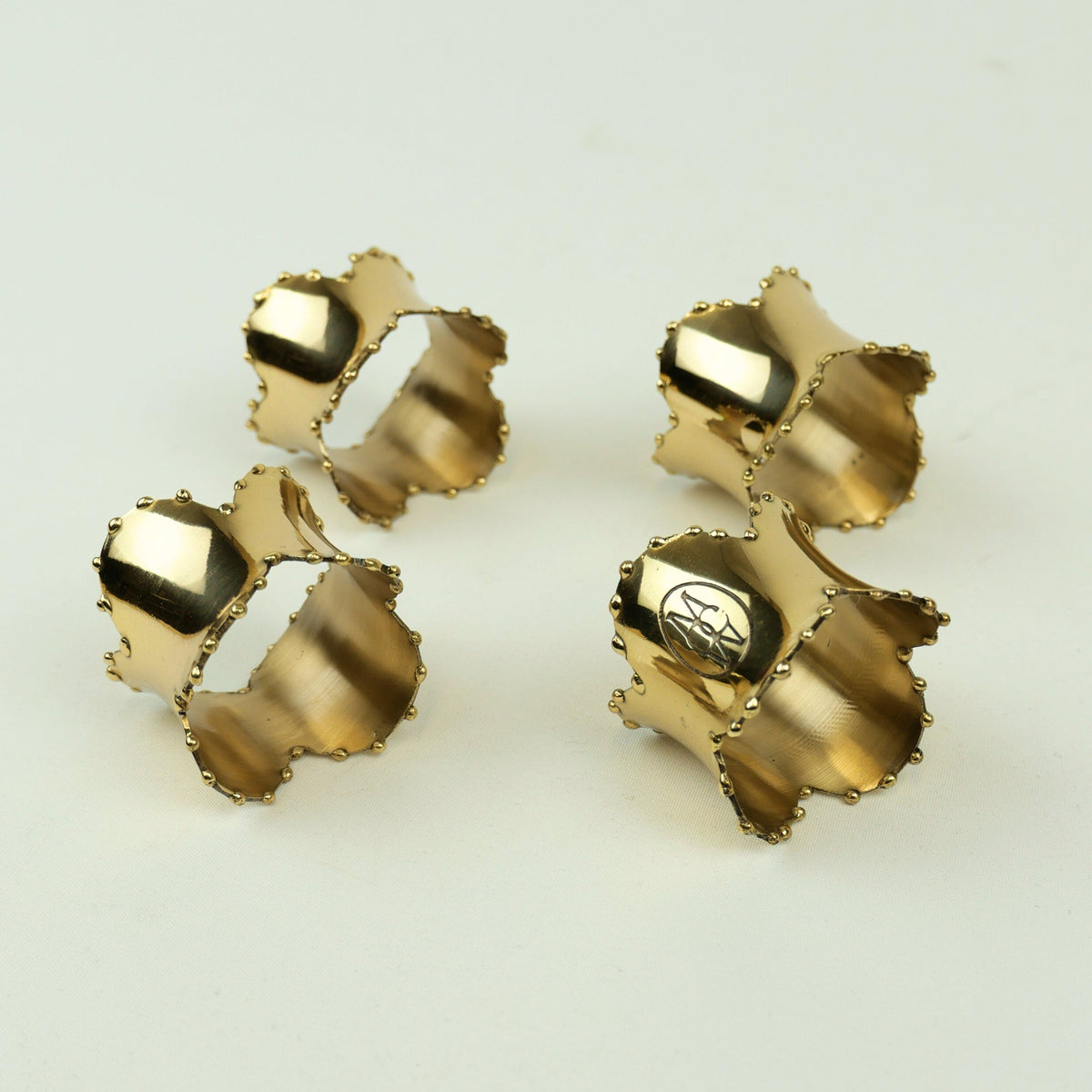 Brass Napkin Ring Scalloped (Set of 4)
