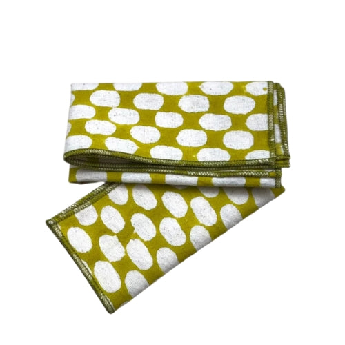 Olive Snug Swirls Kerchief Handkerchief | Block Print