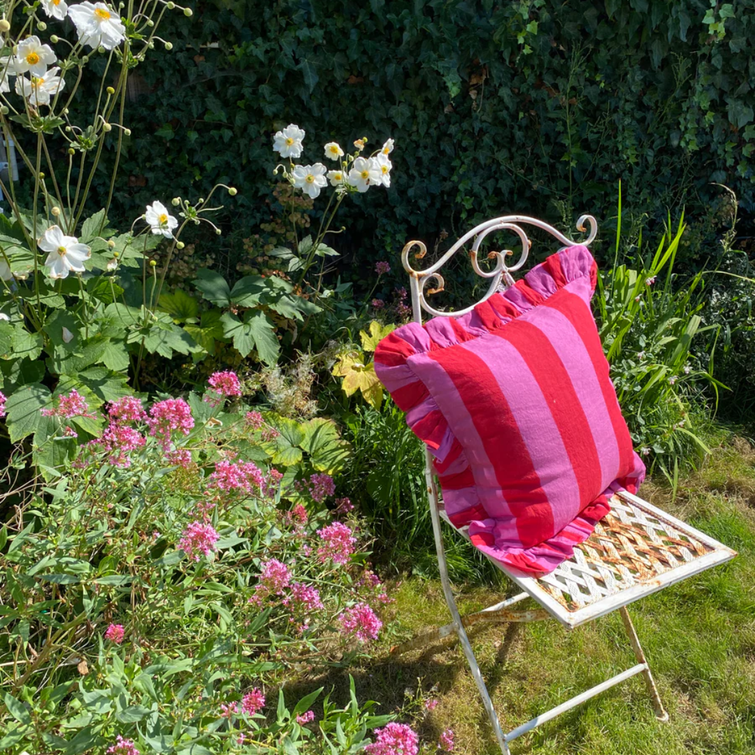 Cerise & Fuchsia Extra Wide Stripe Cushion Cover